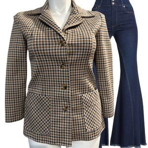 VINTAGE POLYESTER KNIT BLAZER